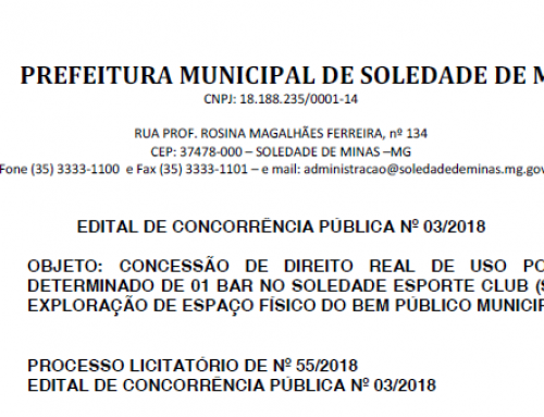 EDITAL DE CONCORRÊNCIA PÚBLICA Nº 03/2018 (Bar do SEC)