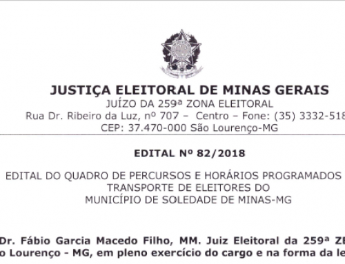 EDITAL DE PERCURSO, HORÁRIO E TRANSPORTE ELEITORAL