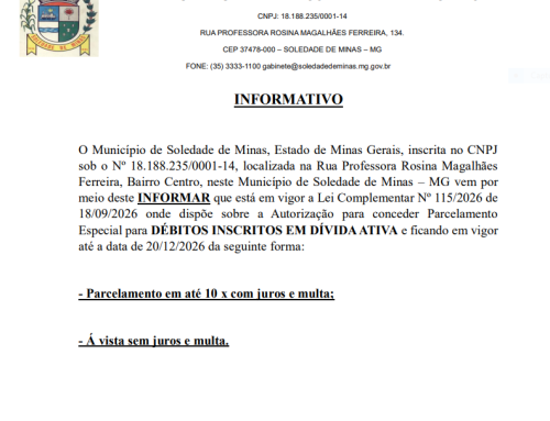 Parcelamento Especial para DÉBITOS INSCRITOS EM DÍVIDA ATIVA
